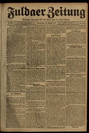Ausgabe vom Donnerstag, den 18. August 1921.