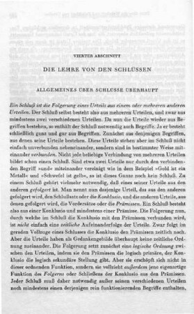 Die Lehre von den Schlüssen (IV. Abschnitt)