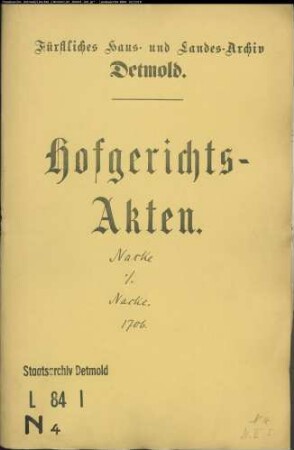 Nacke, Wachtmeister gegen Johann Dietrich Nacke zu Ehrsen - Abfindung