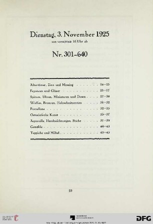 Dienstag, 3. November 1925 (Nr. 301-640)