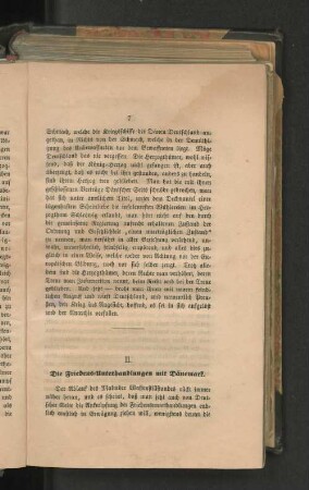 II. Die Friedens-Unterhandlungen mit Dänemark.