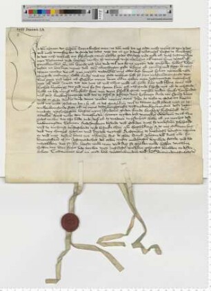 Testament des Bürgers Did. Vloetwedel, besiegelt von den Ratsmannen Hinr. Hoyman und Bertelt Wytigk; zu den Testamentsvolltreckern gehört der Apotheker Lambert Radtbrock.