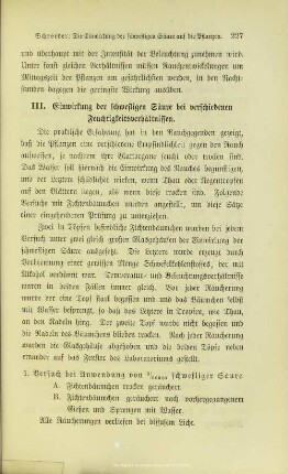 I.1.3. Einwirkung der schwefligen Säuren bei verschiedenen Feuchtigkeitsverhältnissen.