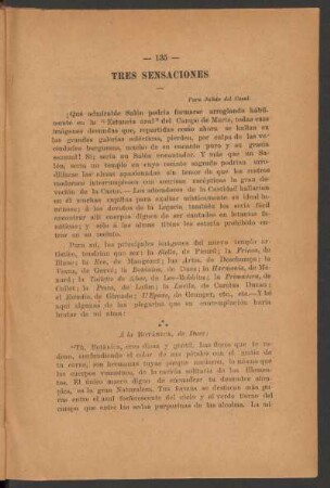 Tres sensaciones : Para Julián del Casal.