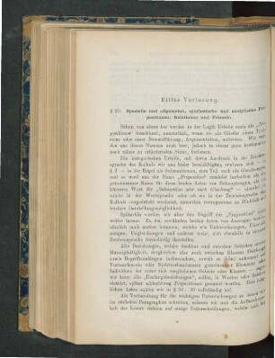 Eilfte Vorlesung
