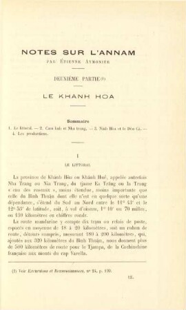 Notes sur L'Annam par Étienne Aymonier