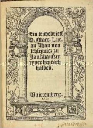 Ein Sendbrief an Johann von Schleinitz