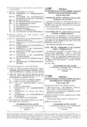 Mitteilung des Zentralinstituts Film und Bild, betreffend Berichtigung zur Verfügung 45/53 : 79/53 vom 3. Juni 1953