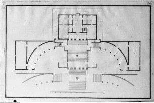 "Le fabbriche e i disegni, con tavole in rame rappresentanti le piante, i prospetti, e gli spaccati; opera divisa in quattro tomi", 3. Teil, Band 2, Tafel XLI: Grundriss der Villa Badoer in Fratta Polesine