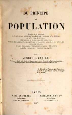 Du principe de population