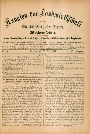 No. 25. Berlin, den 23. Juni 1869. IX. Jahrgang.