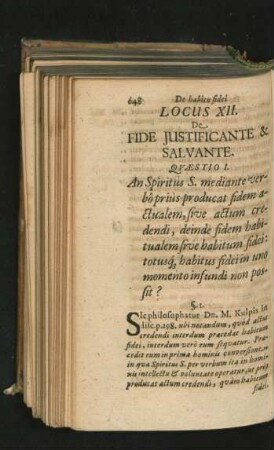 Locus XII. De Fide Iustificante & Salvante.