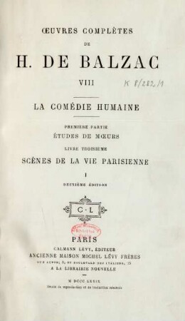 8: Œuvres complètes de H. de Balzac