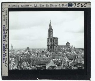 Straßburg, Münster : Stadtansicht von Südwest