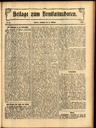 Zweite Ausgabe vom Sonntag, den 14. Oktober 1906.