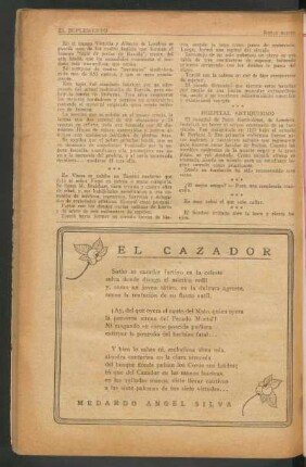 El cazador : [Poesía]