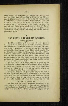 ¬Der¬ Lehrer als Wächter der Gesundheit