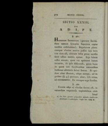 Sectio XXXIII. De Adipe