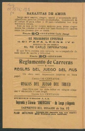 [Libros de la] Imprenta y Librería "Americana" - de Longo y Argento