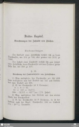 Drittes Kapitel. Berechnungen des Inhalts von Flächen