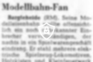 Diebischer Modellbahn-Fan
