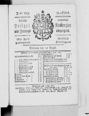 32tes Stück., Ausgabe vom 12. August 1795