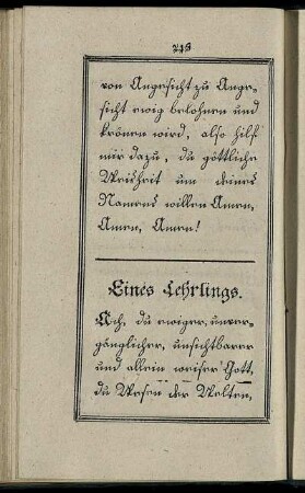 [Gebet] eines Lehrlings