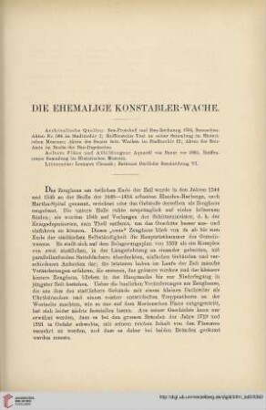 Die ehemalige Konstabler- Wache