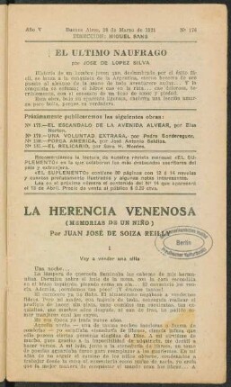 1921005176: La herencia venenosa : (memorias de un niño)