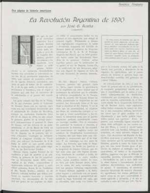La Revolución Argentina de 1890 : Una página de historia americana