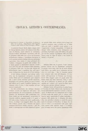 Cronaca artistica contemporanea