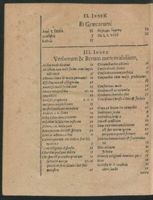 III. Index Verborum & Rerum