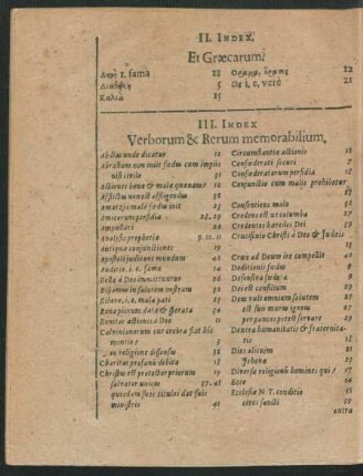 III. Index Verborum & Rerum