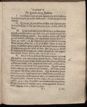 Caput V. De Ignotis circa Judicia.