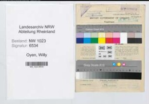 Entnazifizierung Willy Oyen , geb. 27.06.1888 (Lehrer)