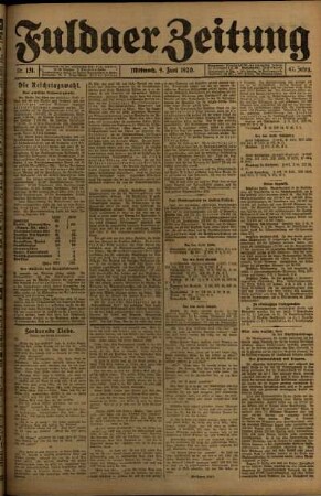 Ausgabe vom Mittwoch, den 09. Juni 1920.
