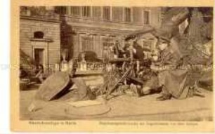 Revolutionäre Soldaten am Neptunsbrunnen am Schloss