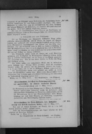 No. 40. Bekanntmachung, betreffend den Retourwaarenverkehr mit ausländischen, im Inlande veredelten Waaren.