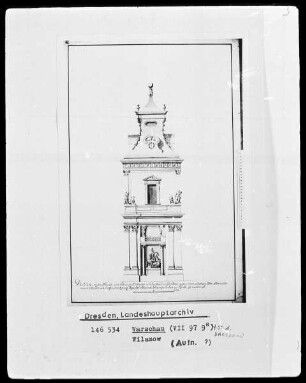 Warschau, Schloß Wilanow, Aufriß eines Turmes