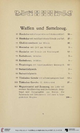 Waffen und Sattelzeug (Nr. 89-101)