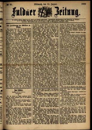 Ausgabe vom Mittwoch, den 30. Januar 1889.