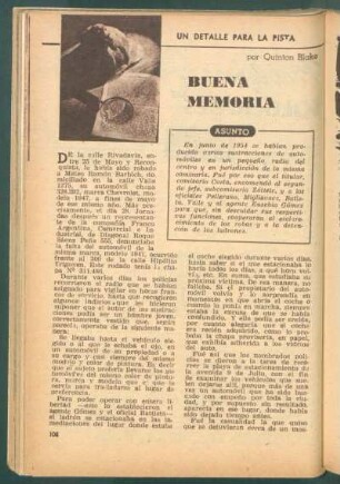 Buena memoria : Un detalle para la pista