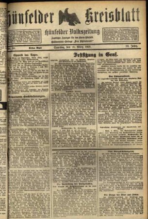 Erste Ausgabe vom Samstag, den 10. März 1928.