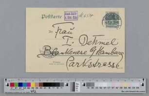Postkarte an Ida Dehmel