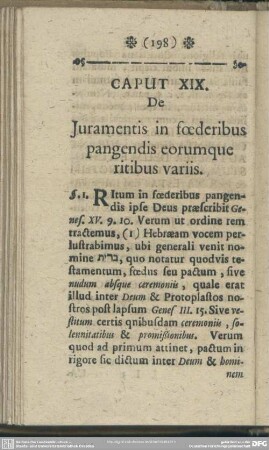 Caput XIX. De Juramentis in foederibus pangendis eorumque ritibus variis