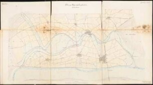Flussregulierung Schinkelwettbewerb 1882: Lageplan 1:20000