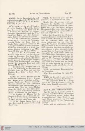 7: Zur Kunstphilosophie