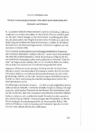 Einige Voraussetzungen für eine Kasusgrammatik : Hjelmslev und Fillmore