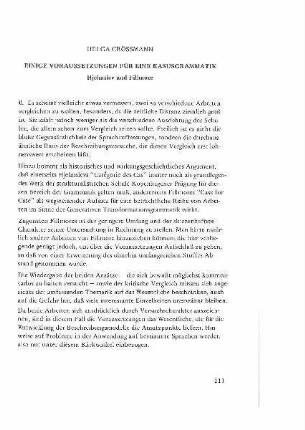 Einige Voraussetzungen für eine Kasusgrammatik : Hjelmslev und Fillmore