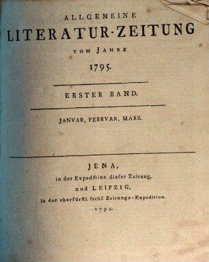 Allgemeine Literatur-Zeitung : ALZ ; auf das Jahr .... 1795, 1